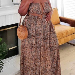 Summers With You Sheer Swim Cover Up Dress - Animal Print